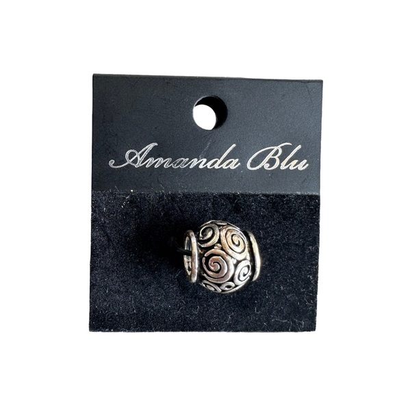 Amanda Blu Silver Plated Swirl Bead Charm - Picture 1 of 6
